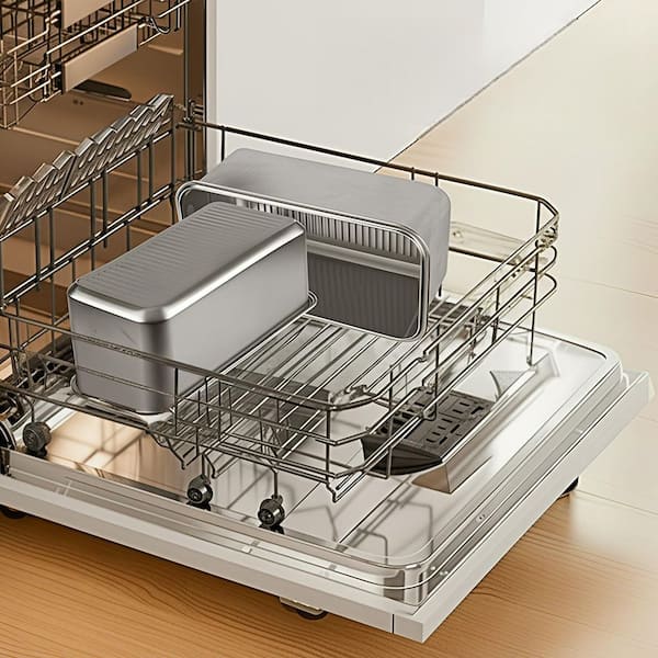 1 Piece 304 Stainless Steel Bread Box with Lid and Handle, Dishwasher Safe Bread Storage for Homemade Bread