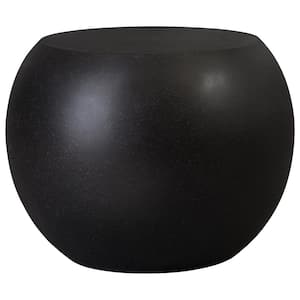 19 in. Convex Black Garden Seat