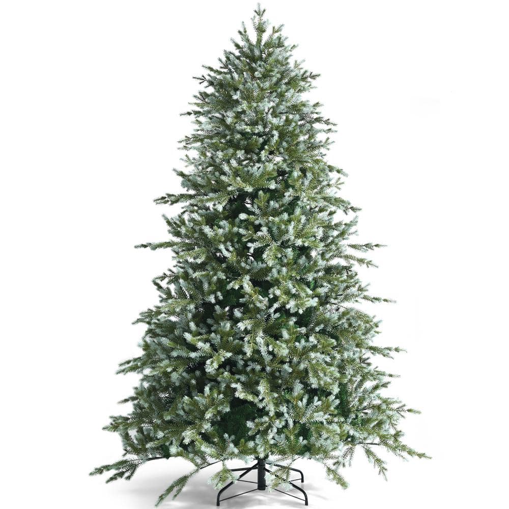 8ft Green Artificial Spruce Christmas Tree with Metal Stand