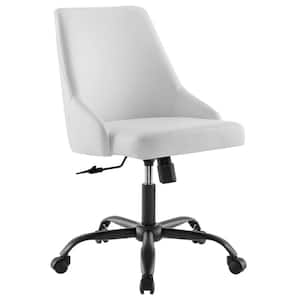 Black White Designate Swivel Vegan Leather Office Chair