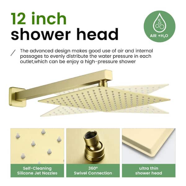 UKISHIRO Single-Handle 1-Spray Tub and Shower Faucet with 12 in 