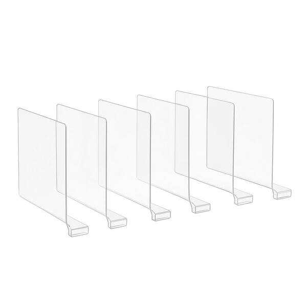 Acrylic Shelf Dividers - 4 Pack Adjustable Organizers For Closet Shelves, Cabinets & Storage
