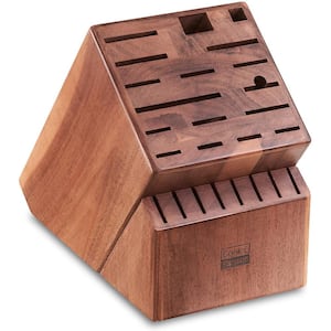 25-Slots Acacia Wood Knife Storage Block