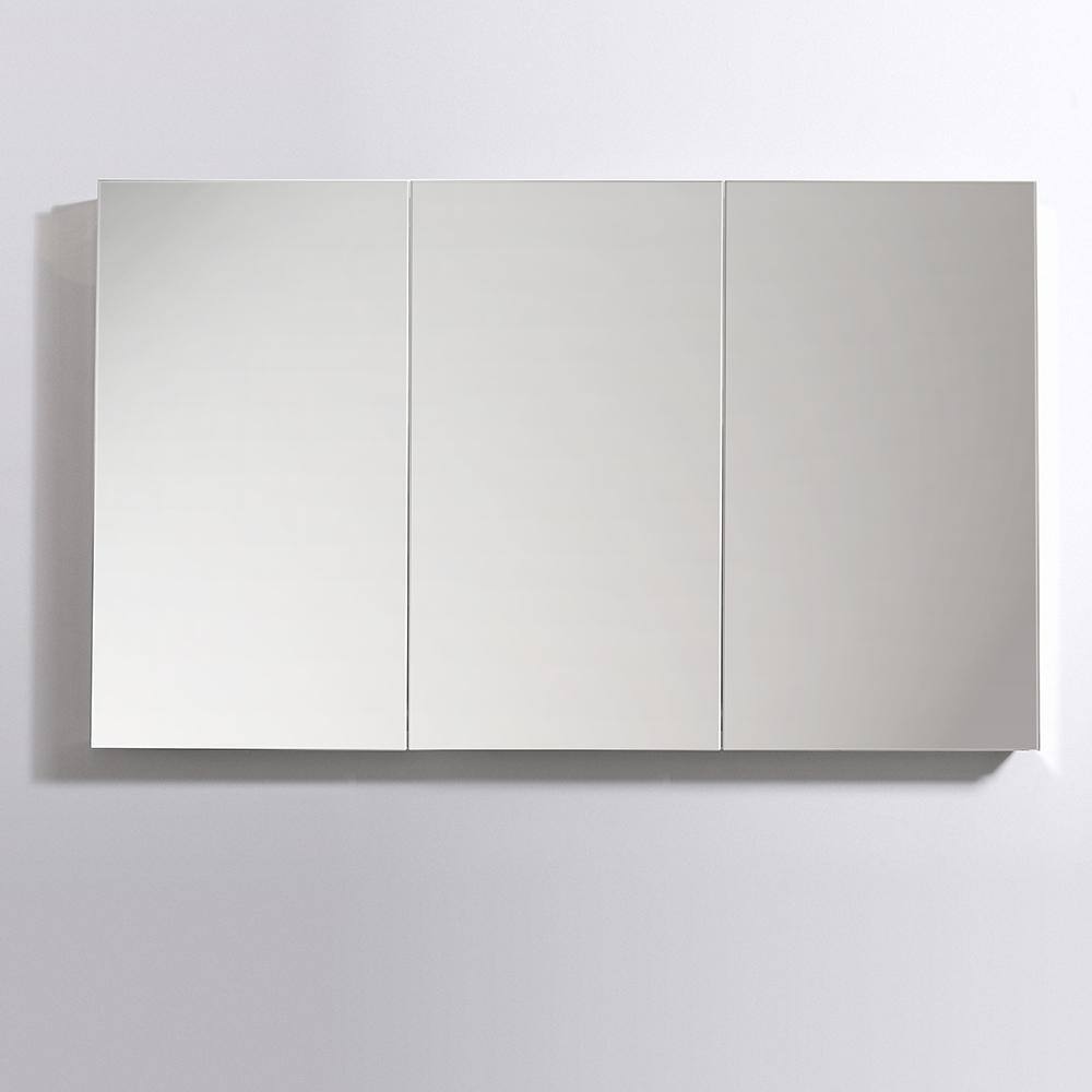 Modern 59" Wide Frameless Rectangular Bathroom Medicine Cabinet with Mirrored Finish