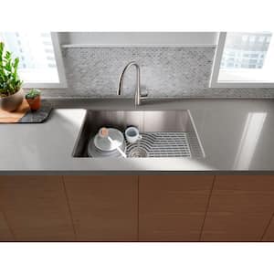 KOHLER Ludington Undermount Stainless Steel 32 in. Single Bowl Kitchen Sink Kit with Included Accessories