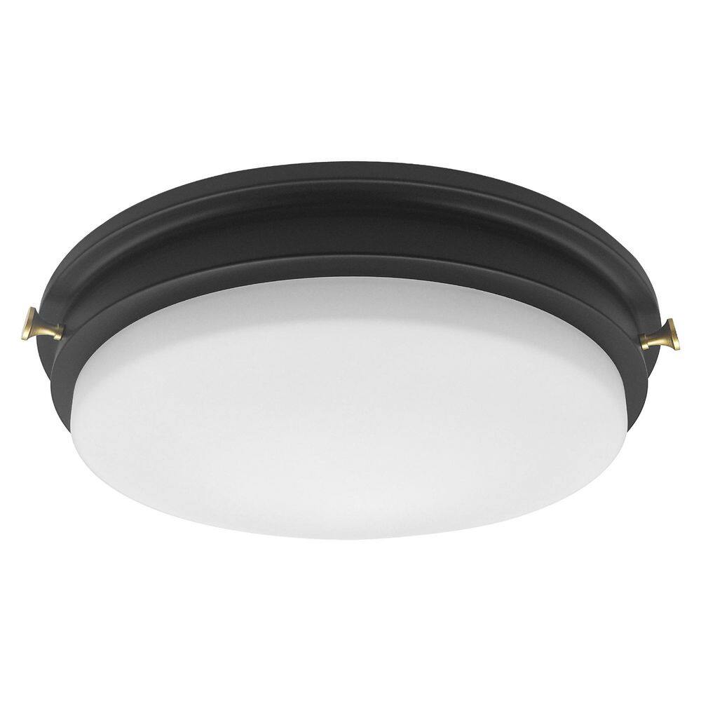 14 in. LED Flush Mount, 1200 Lumen, 4000K Natural White Ceiling Light Fixture with Glass Shade price history on PriceWatchPro