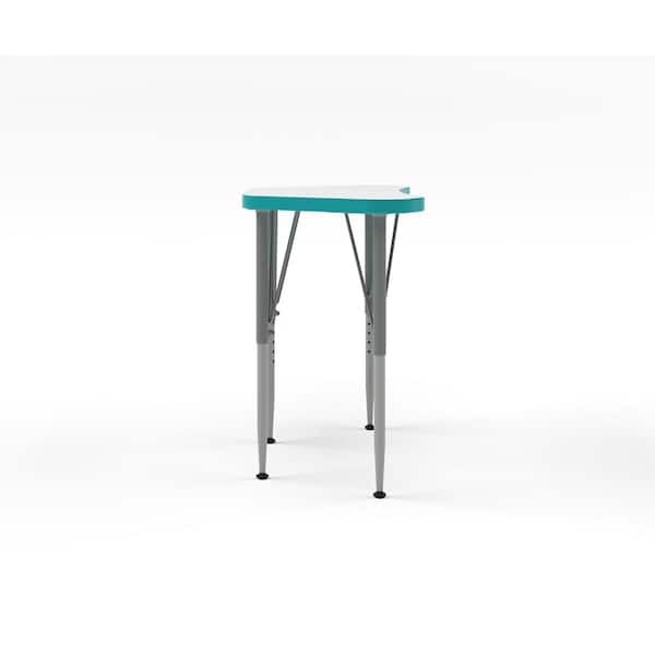 TOT MATE Versa Wing Desk Laminate Large Surface Tall Height Adjustable Kids Desk Preschool & Daycare Furniture Ocean 21-30 in. H