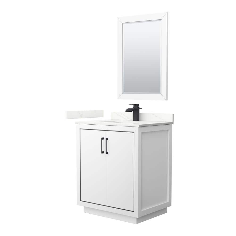 Icon 30 in. W x 22 in. D x 35 in. H Single Bath Vanity in White with Giotto Quartz Top and 24 in. Mirror price history on PriceWatchPro