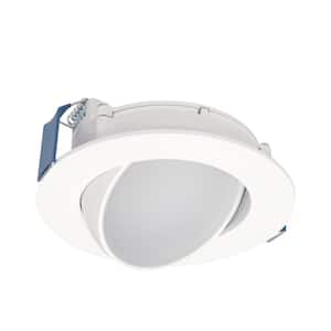 HLA Series 4 in. Adjustable CCT Canless IC Rated Dimmable Indoor, Outdoor Integrated LED Recessed Light Gimbal Trim