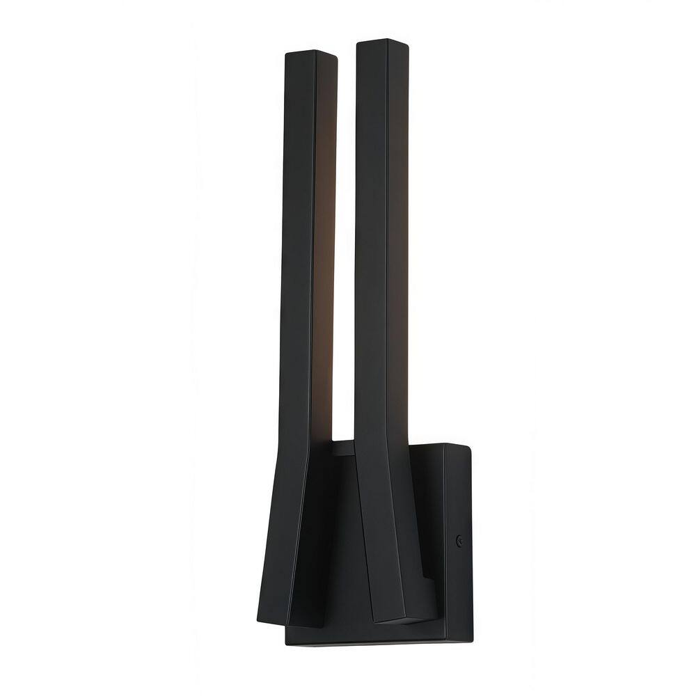 Fynsera Sand Black Integrated LED Outdoor Sconce, 14.6 in., Hardwired price history on PriceWatchPro