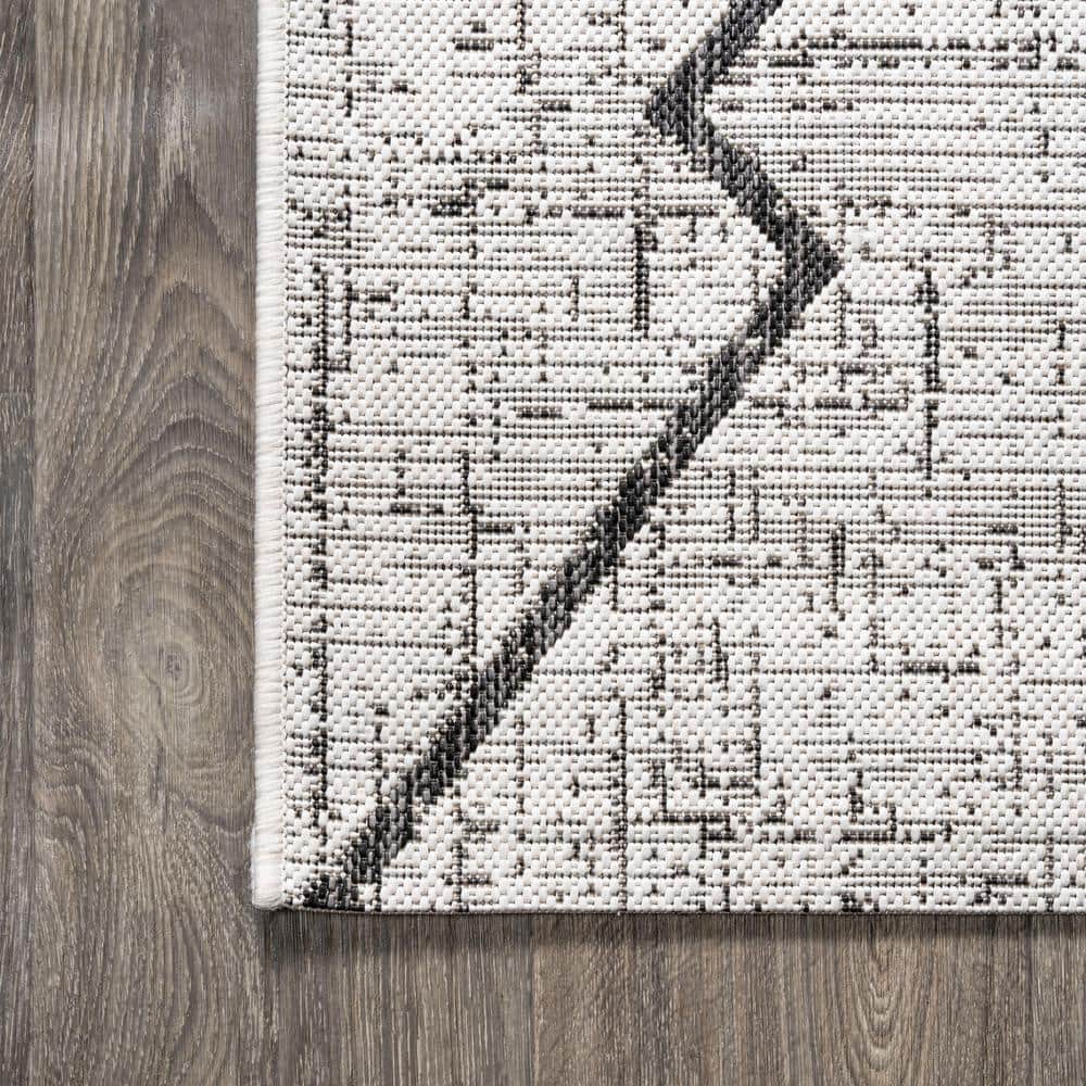 Handmade Black Diamond Trellis Synthetic 5' x 8' Area Rug