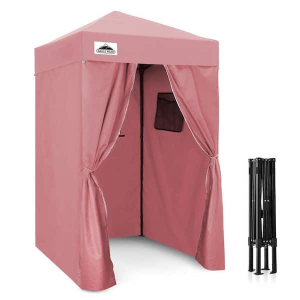 pop up dressing room pink Portable Dressing Room Mobile Fitting Room Frame With Curtain & Hook Double Room