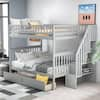 Harper & Bright Designs Classic Gray Full Over Full Bunk Bed With 2 ...