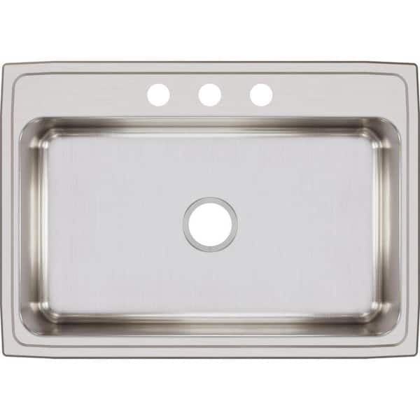 Elkay Lustertone 31 in. Drop-in Single Bowl 18-Gauge Stainless Steel Kitchen Sink Only