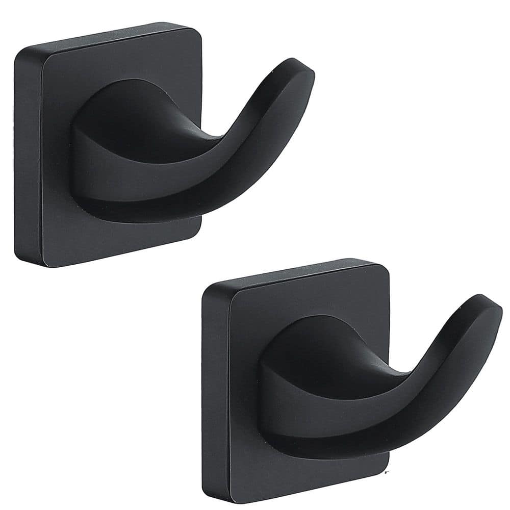 ruiling 2-Pack Wall Mounted J-Hook Robe/Towel Hook in Stainless