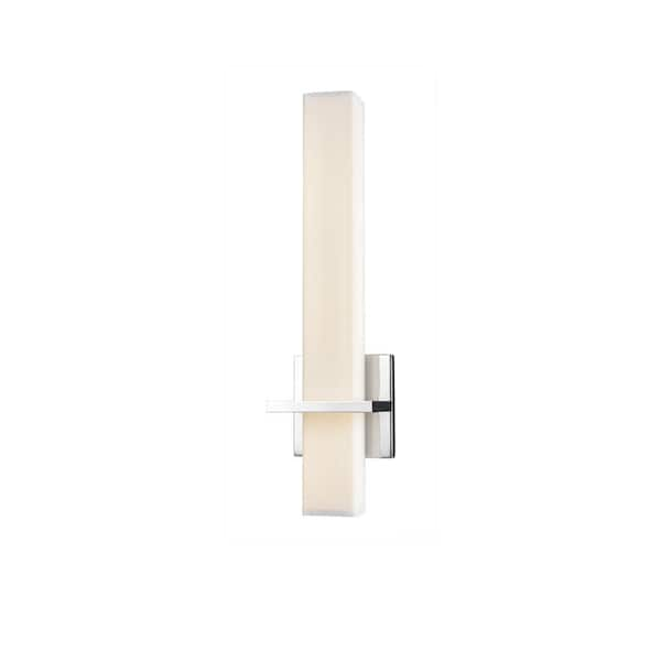 Kuzco Nepal 18 in. 1 Light 18-Watt Chrome Integrated LED Wall Sconce