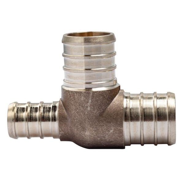 LTWFITTING 1/2 in. x 3/4 in. x 3/4 in. Brass PEX Barb Tee Fittings (5-Pack)