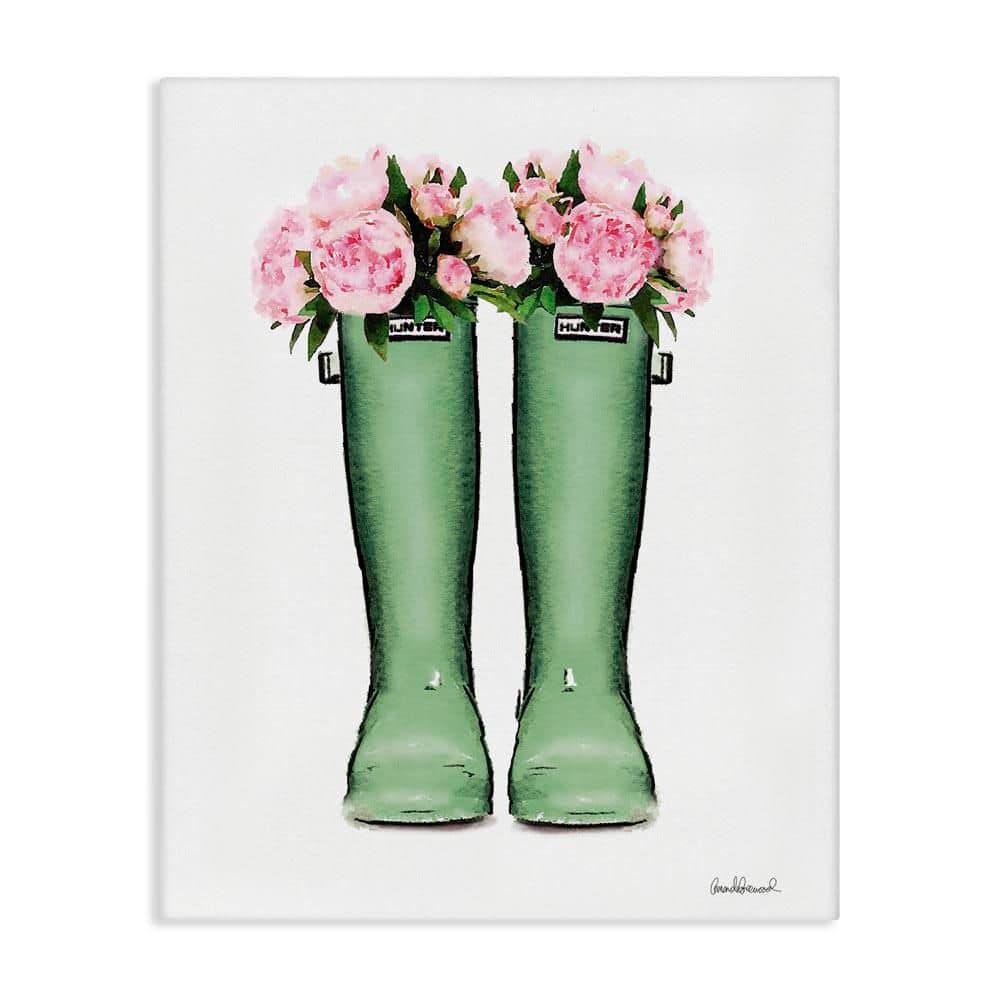 Country Boots with Peonies by Amanda Greenwood Unframed Nature Graphic Art Print 48 in. x 36 in. price history on PriceWatchPro