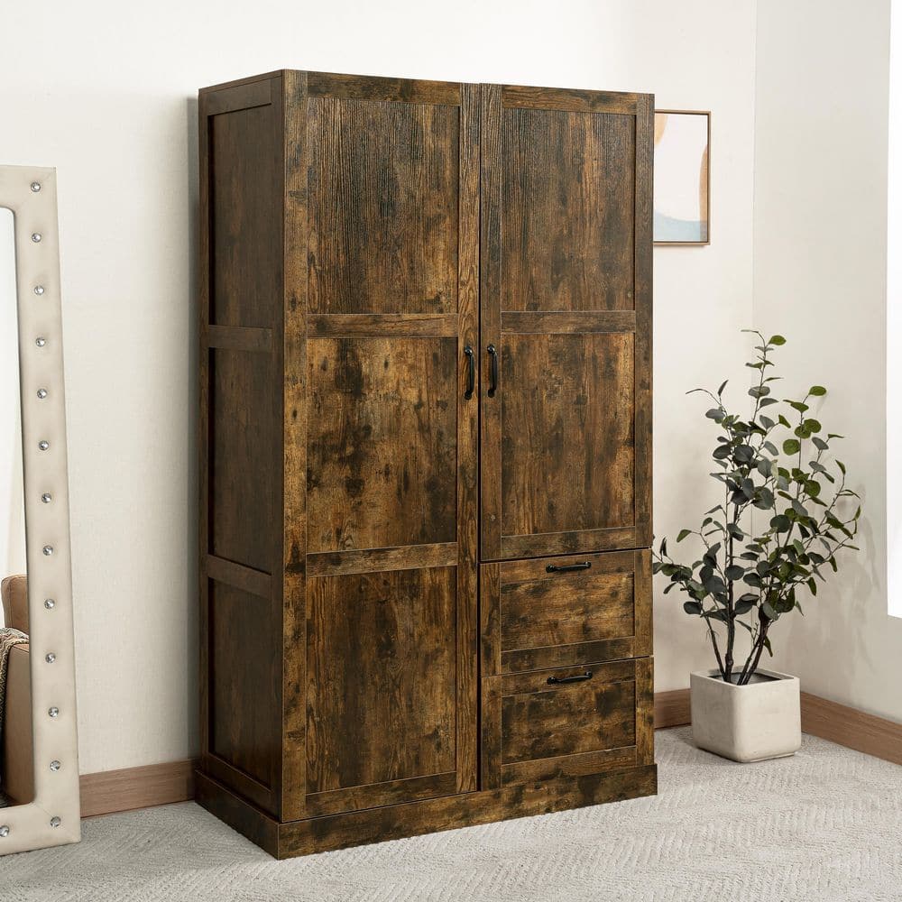 MAYKOOSH 71.06 in. Multipurpose Armoire Wardrobe Closet with