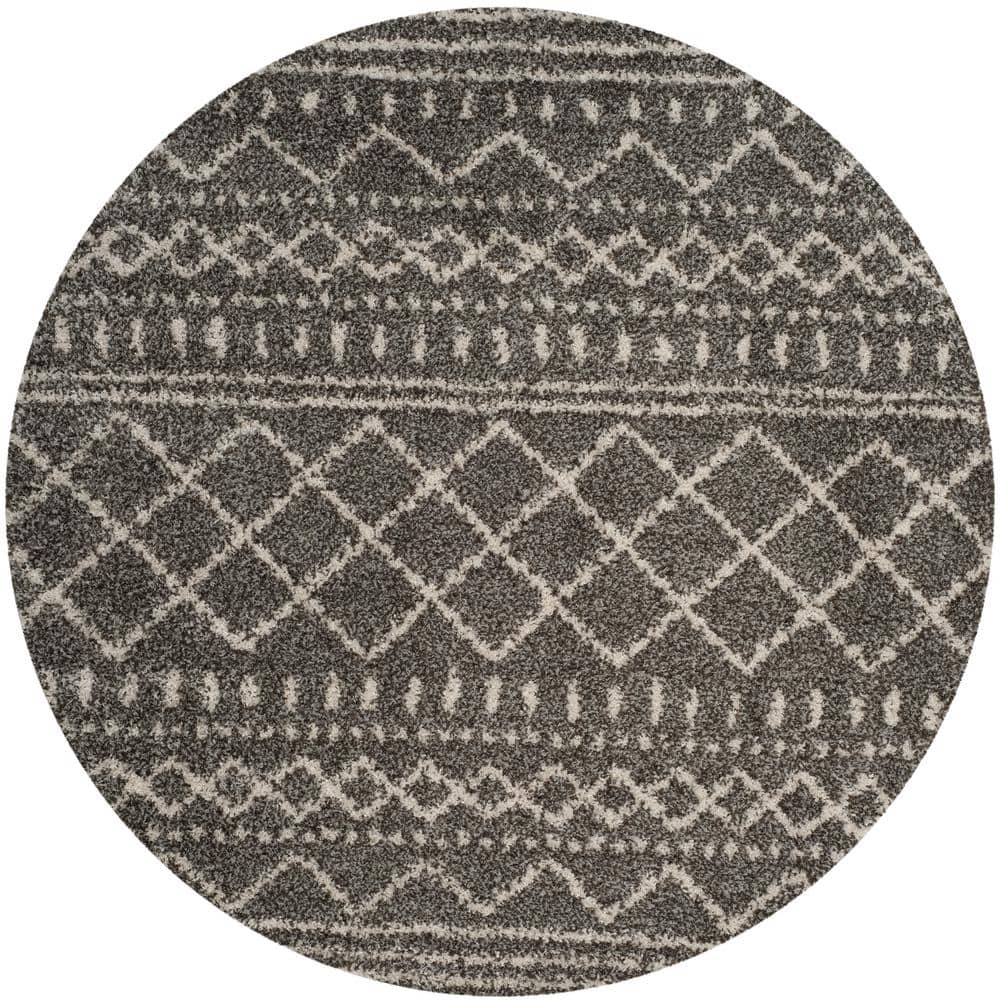 Arizona Shag Brown/Ivory 10 ft. x 10 ft. Geometric Lodge Round Area Rug price history on PriceWatchPro