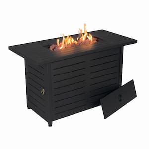 Ore 42 in. Propane Gas Outdoor Patio Fire Pit Table With Powder-Coated Steel Frame in Black