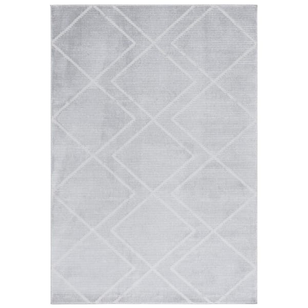 SAFAVIEH Carter 4 ft. x 6 ft. Gray/Light Gray Geometric Diamond Area Rug