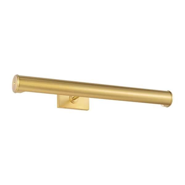Azer 24 in. 2-Light Bathroom Bedroom Wall Fixture In Burnished Brass Finish With Burnished Brass Shade