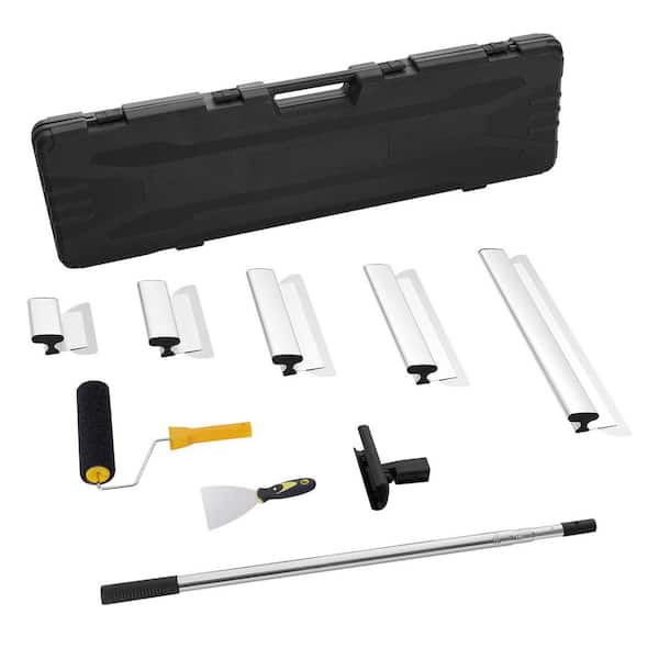 Drywall Skimming Blade Set, 7/10/14/16/24 in. Skimming Blades +34 in. -81.6 in. Extension Handle Pole, Skim Coat Tools