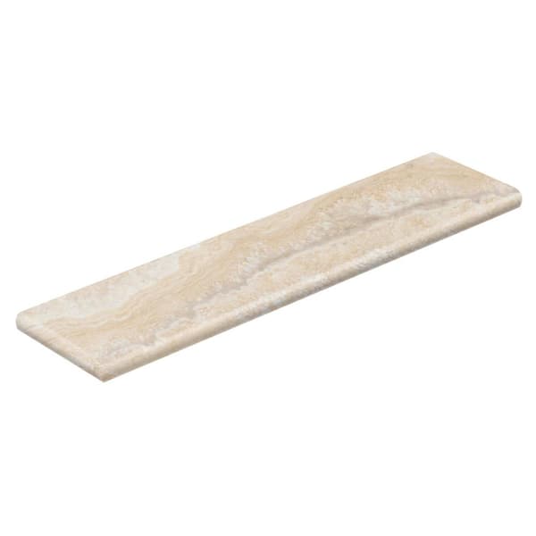 Cap A Tread Aegean Travertine Natural 94 in. Long x 12-1/8 in. Deep x 1-11/16 in. Tall Vinyl Left Return to Cover Stairs 1 in. Thick