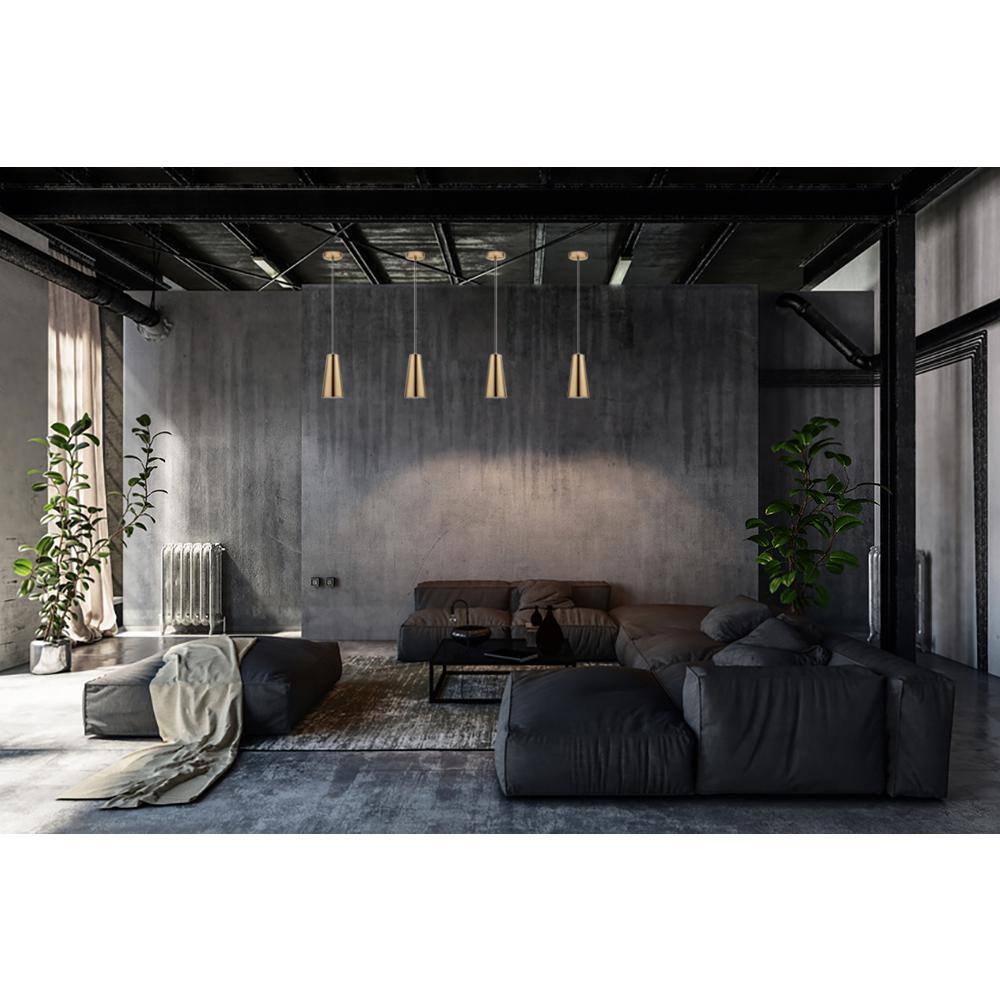 Pratella 10.6" Gold Steel Mini Pendant Light
