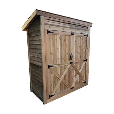 Leisure Season 5-ft x 3-ft Wood Storage Shed - Horizontal Refuse Storage  Shed, Cedar, Lean-to Style (55.0 Cu. Feet) in the Wood Storage Sheds  department at