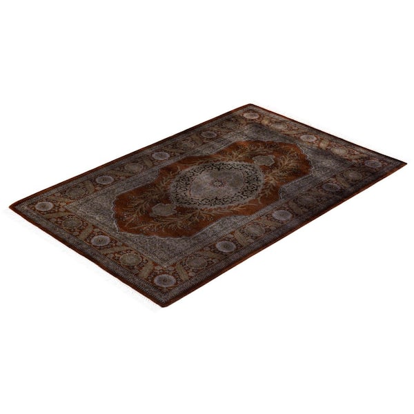 Fine Vibrance, One-of-a-Kind Hand-Knotted Area Rug - Brown, 3 X 4