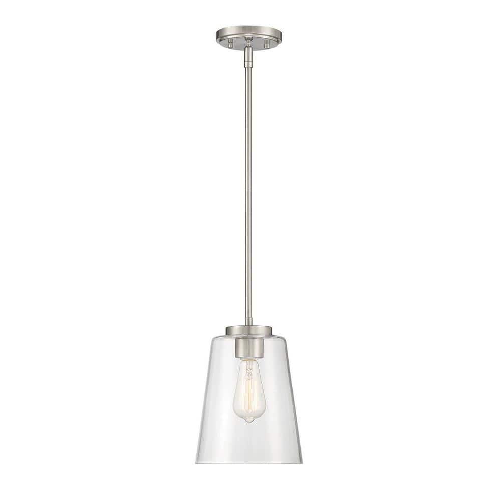 Calhoun Satin Nickel Glass Mini Pendant Light
