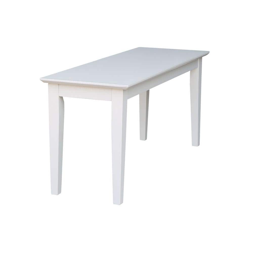 White Solid Wood Shaker Style Storage Bench