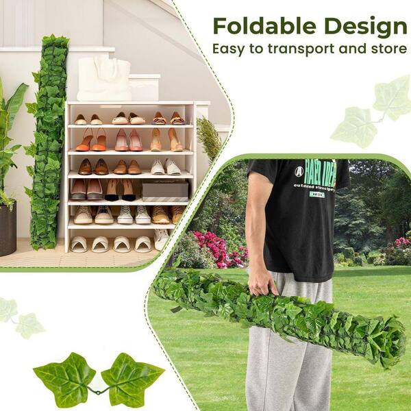 Mecale 120 in. x 40 in. Light Green Artificial Ivy Grass Privacy