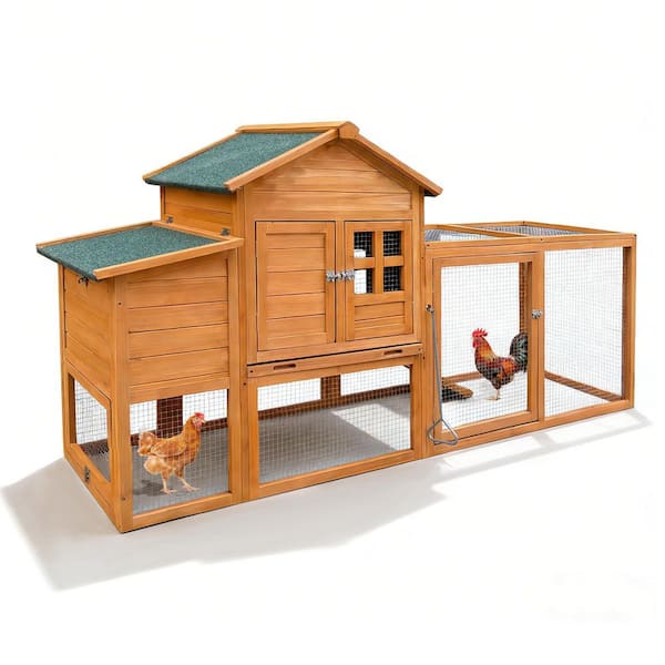 Tunearary 80 in. Cedar Chicken Coop, Weatherproof Outdoor Pet Cage