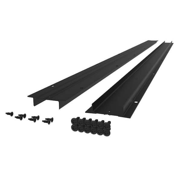 Elevation Aluminum 6 ft. Matte Black Deck Board Adaptor (2 Pieces) for Cable Railing System
