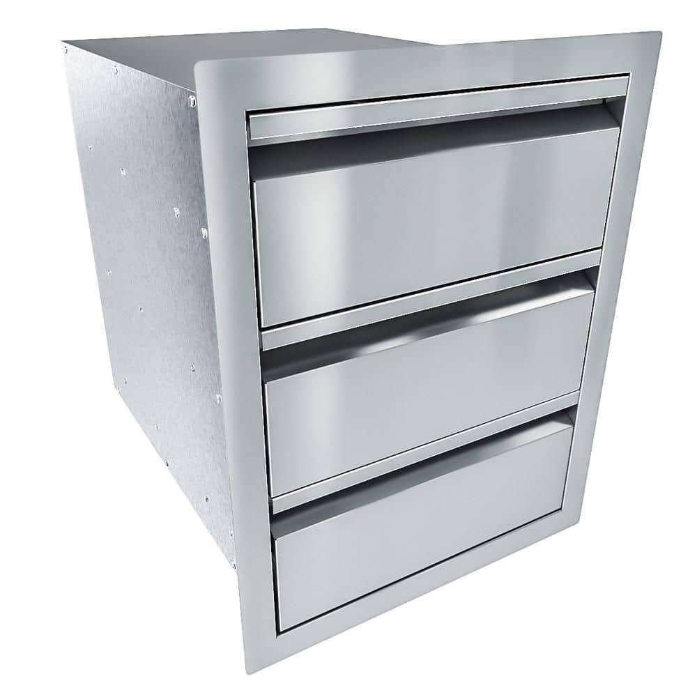 Aruba 16 Inch Stainless Steel 3-Drawer Outdoor Access Unit