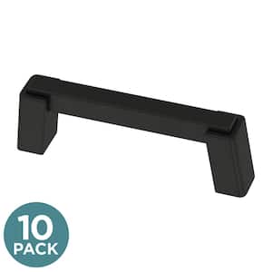 Modern Brace 3 in. (76 mm) Modern Matte Black Cabinet Pulls (10 pack)