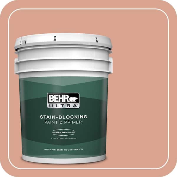 BEHR ULTRA 5 gal. Home Decorators Collection #HDC-CT-13 Apricotta Extra Durable Semi-Gloss Enamel Interior Paint & Primer