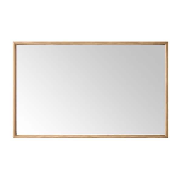 Melpark 48 in. W x 30 in. H Rectangular Framed Wall Mount Bathroom Vanity Mirror in Antique Oak