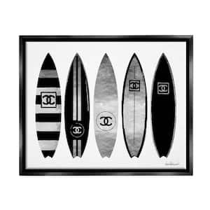 Fashion Designer Surf Boards Watercolor by Amanda Greenwood Floater Frame Nature Wall Art Print 25 in. x 31 in.