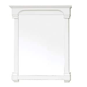Supai 42 in. L x 36 in. W Solid Wood Frame Wall Mirror in Cream White