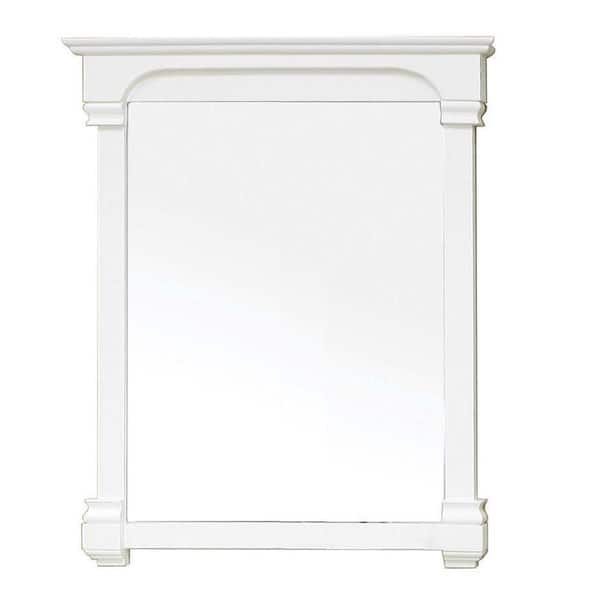 Bellaterra Home Supai 42 in. L x 36 in. W Solid Wood Frame Wall Mirror in Cream White