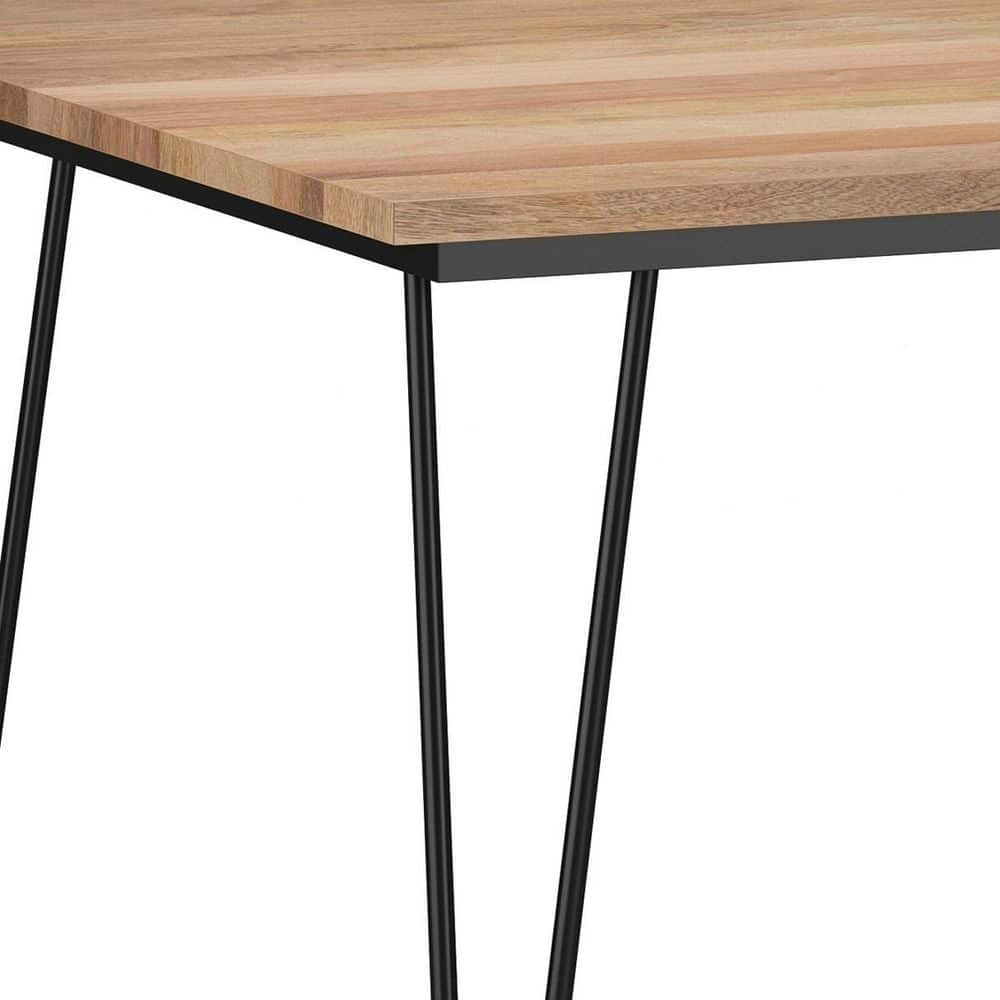 Hunter 42" Natural Mango Wood Industrial Dining Table