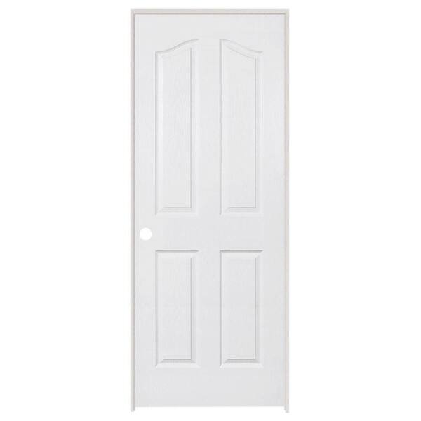 Steves & Sons 30 in. x 80 in. 4-Panel Archtop Textured Primed White Evolution Solid Core Single Prehung Interior Door