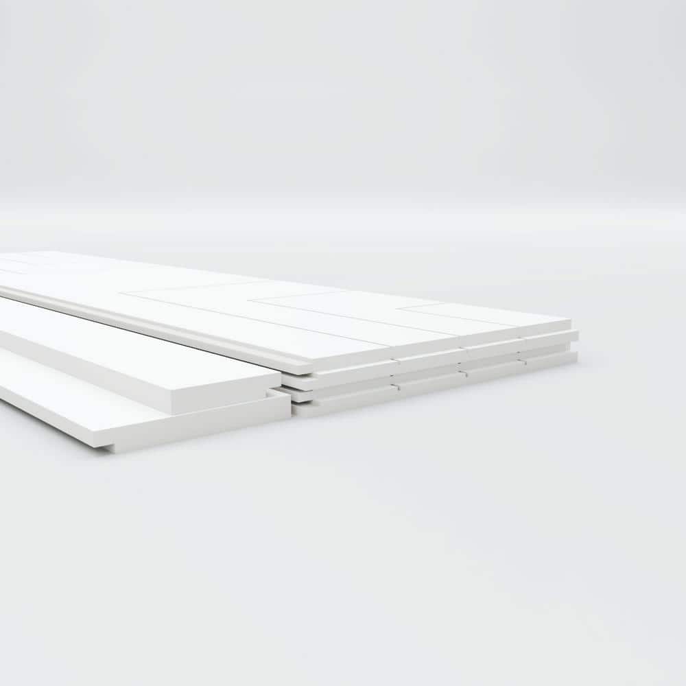 White Smooth PVC Mid Century Modern Wainscot Paneling Kit