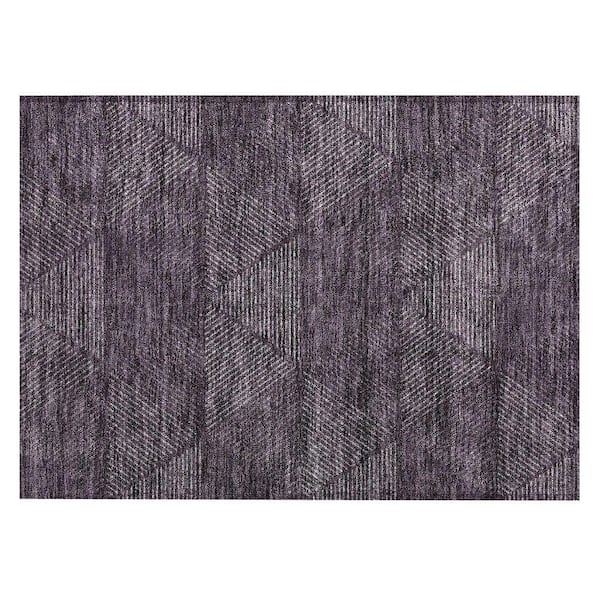 Chantille Machine Washable Indoor/Outdoor Abstract ACN777 Eggplant 1 ft. 8 in. x 2 ft. 6 in. Area Rug