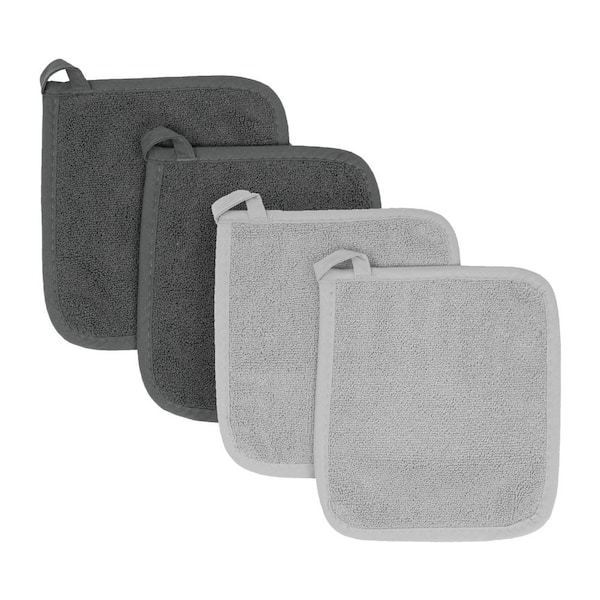 RITZ Titanium/Graphite Variety 4-Pack Terry Potholder Set