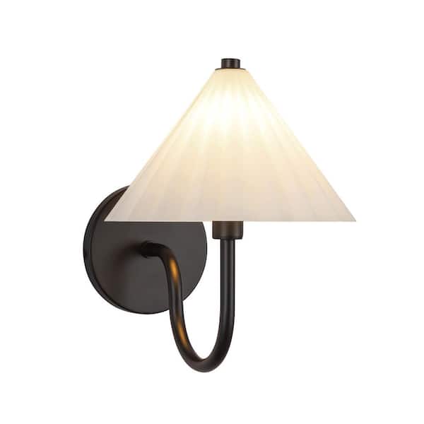 ALORA MOOD Serena 8-in. 1 Light 60-Watt Matte Black/Opal Glass Vanity Light WV451808MBOP